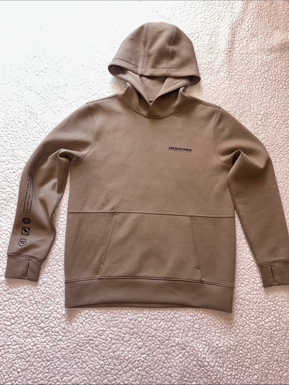 Abercrombie & Fitch tan Hoodie with Sleeve Graphics
